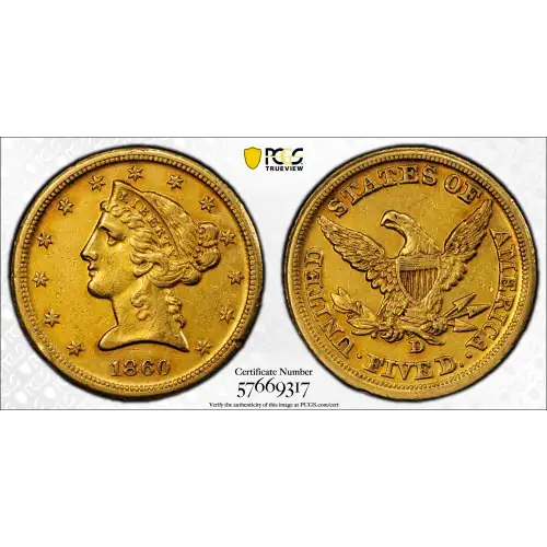 1860-D $5 Medium D (2)